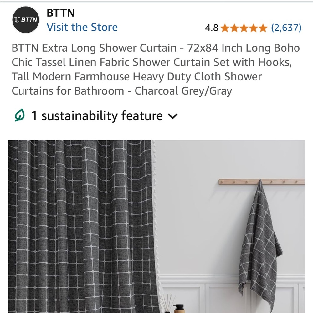 Extra long shower curtain